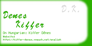 denes kiffer business card