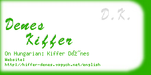 denes kiffer business card